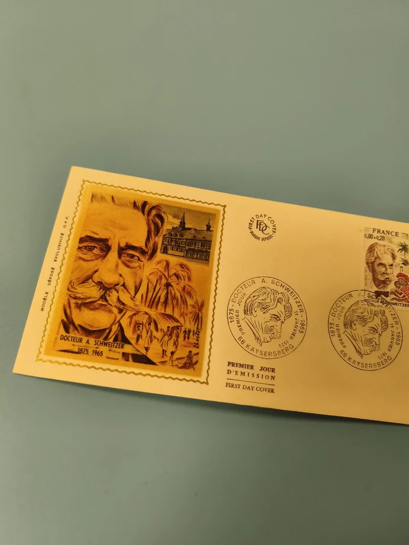 Enveloppe FDC Premier Jour d?Émission Docteur A. Schweitzer 1875-1965 timbre