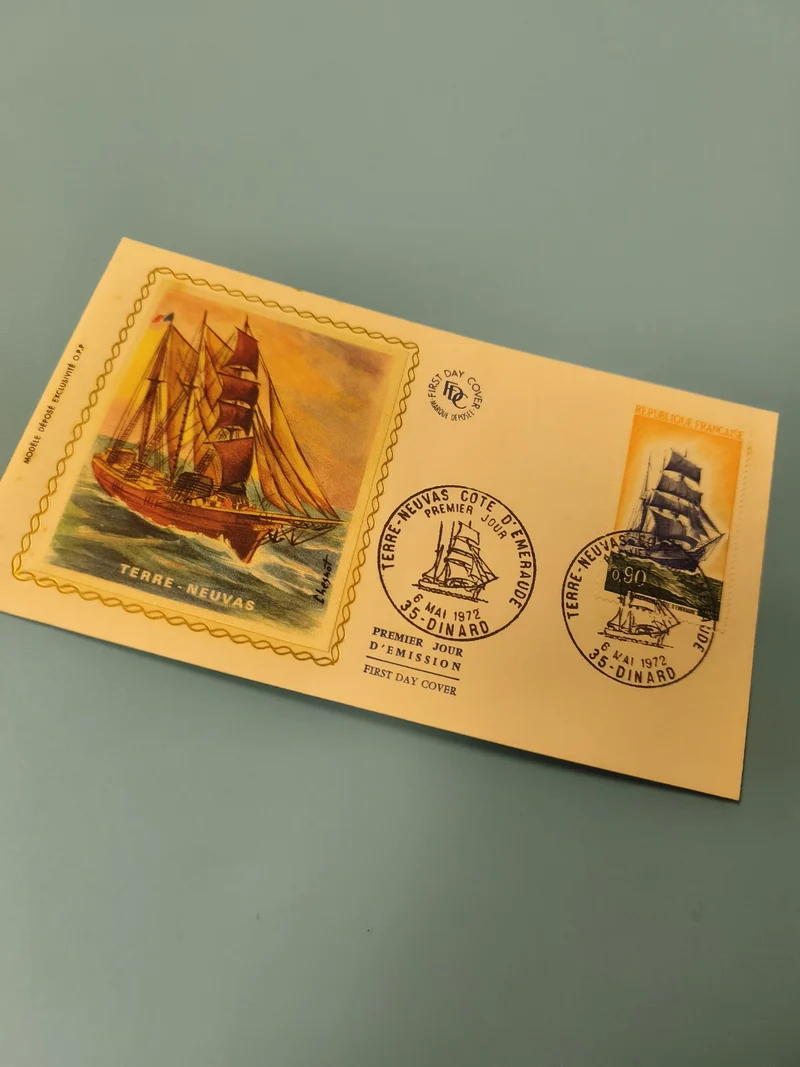 Enveloppe FDC Premier Jour d'Émission Terre-Neuvas voilier illustré (Ref 11)