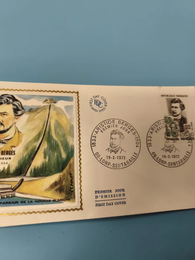Enveloppe FDC Premier Jour d?Émission Aristide Bergès 1972 illustration couleur