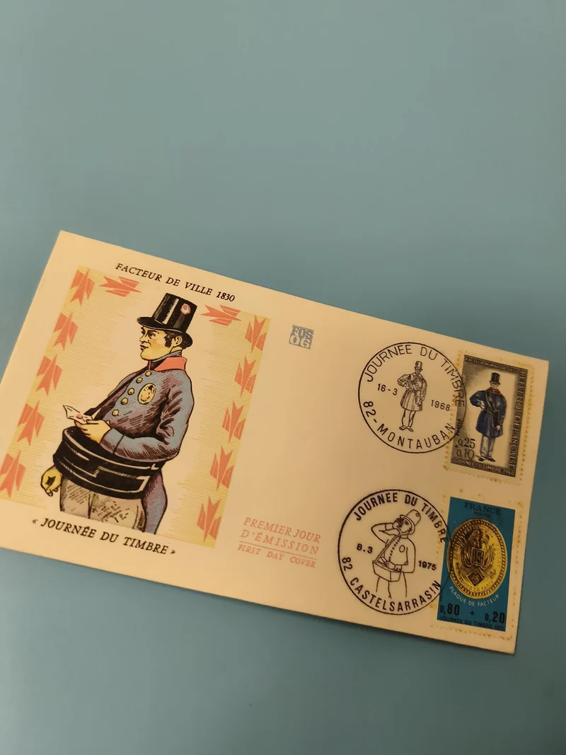Enveloppe premier jour d?émission FDC Journée du Timbre Facteur illustré