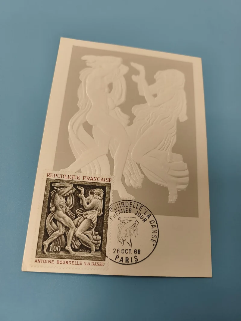 Enveloppe premier jour FDC Bourdelle La Danse 1968 Paris relief nu artistique