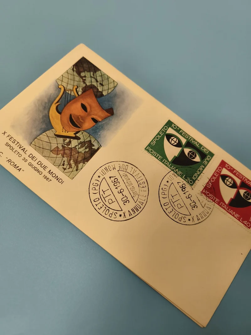 Enveloppe FDC premier jour Italie Spoleto 1967 Festival dei Due Mondi (Ref 11)