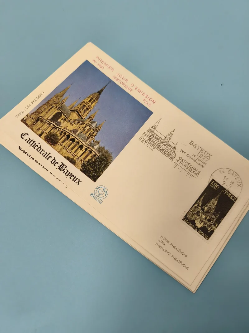 Enveloppe premier jour d?émission FDC Bayeux Cathédrale, timbre illustré