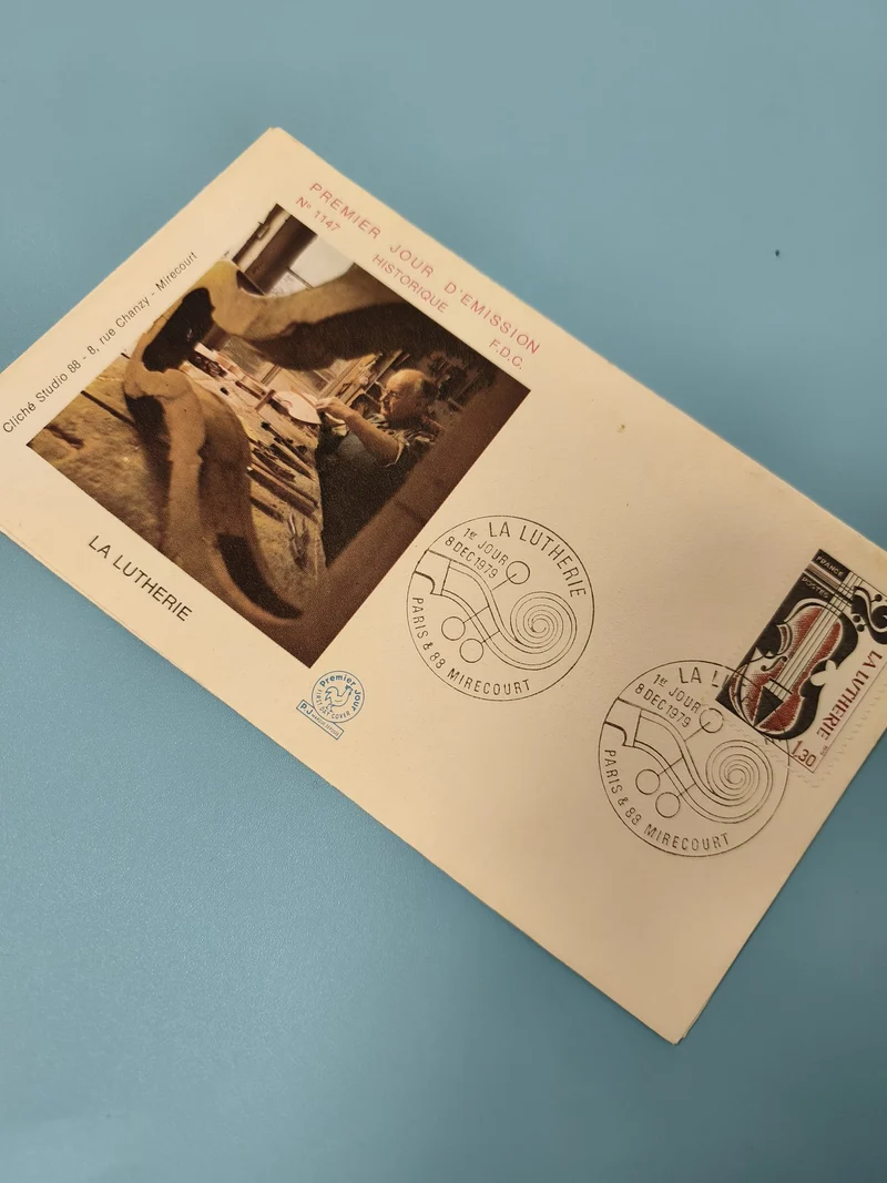 Enveloppe premier jour d?émission FDC La Lutherie timbre violon Mirecourt