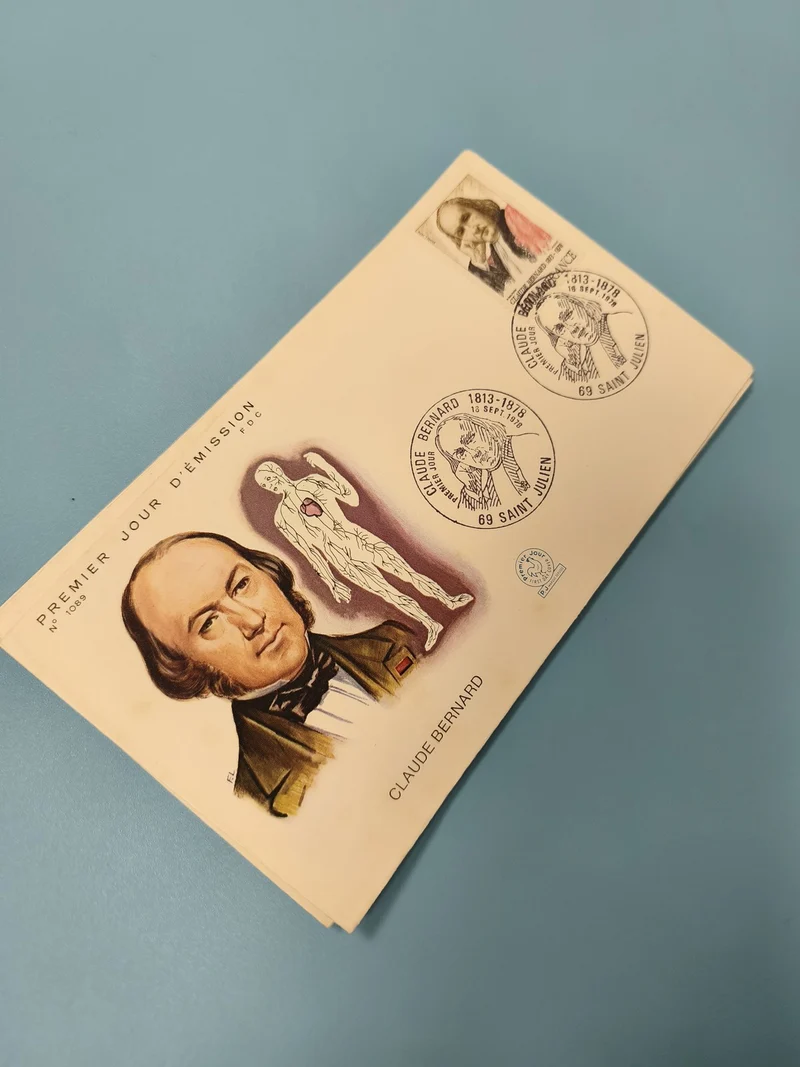 Enveloppe FDC premier jour d?émission Claude Bernard, illustration et cachets vi