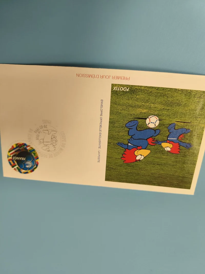 Enveloppe premier jour d?émission FDC Footix France 98 timbre football (Ref 11)
