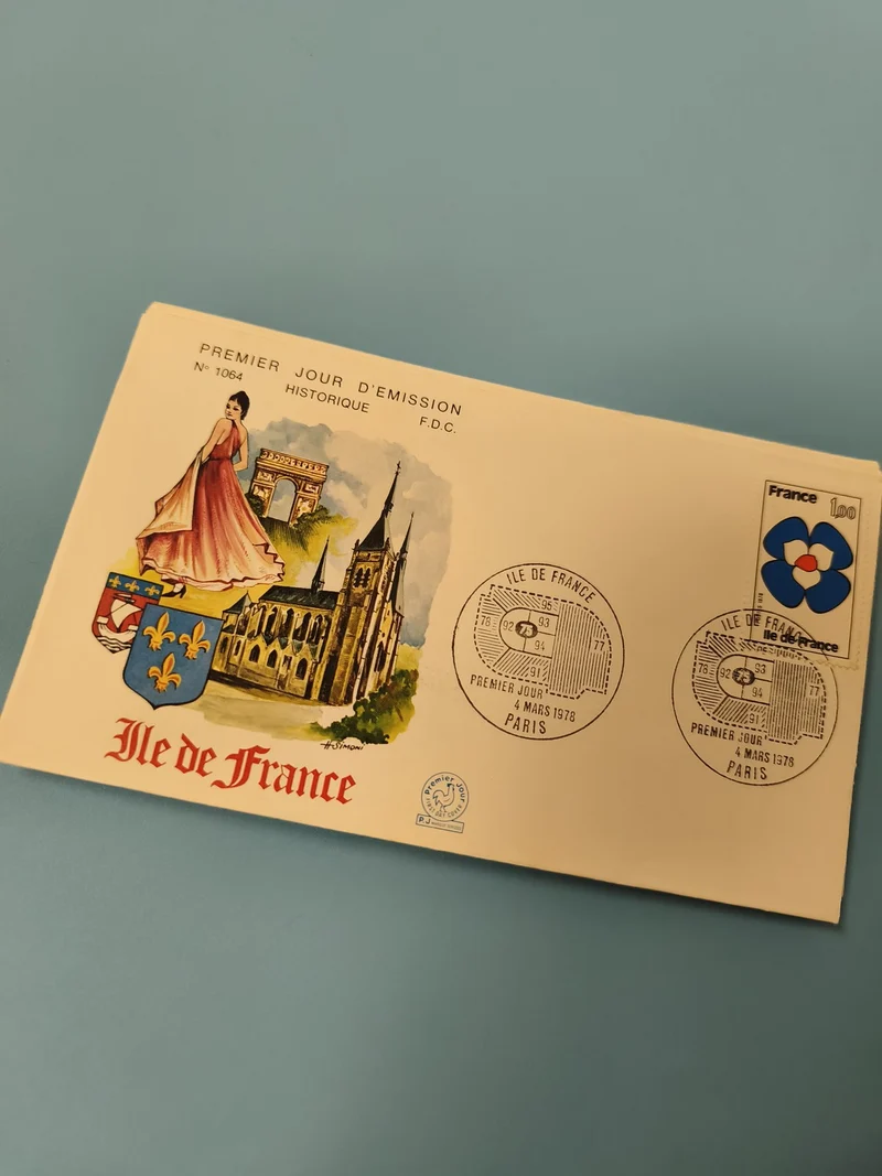 Enveloppe FDC premier jour d?émission Ile de France 1978 avec illustration coule