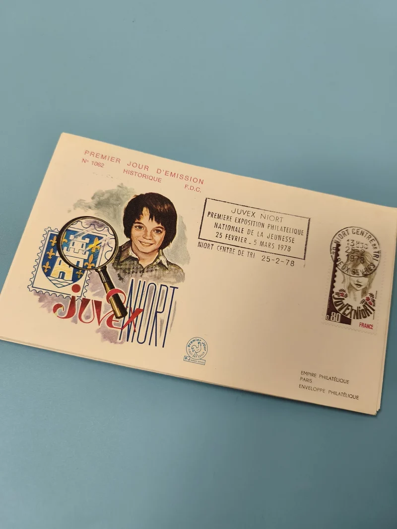 Enveloppe philatélie FDC Niort JuveX 1978 illustrée, oblitération visible