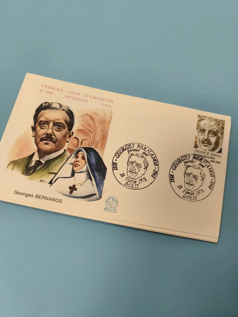 Enveloppe premier jour FDC Georges Bernanos timbre 1978 illustration couleur