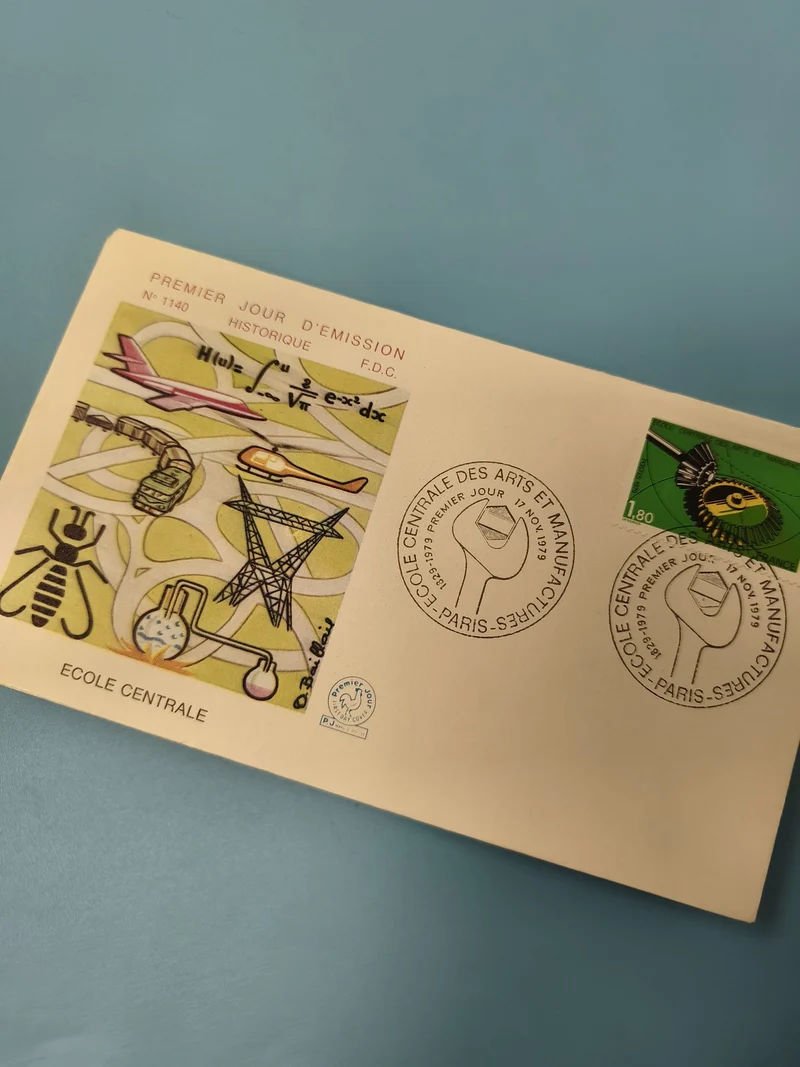 Enveloppe premier jour émission FDC Ecole Centrale 1979 timbre 1,80 vert