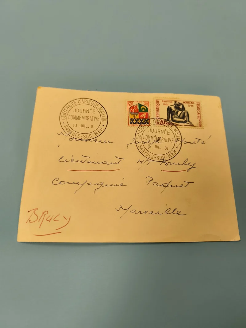 Ancienne enveloppe philatélie commémorative 1961 Banuls-sur-Mer timbres France