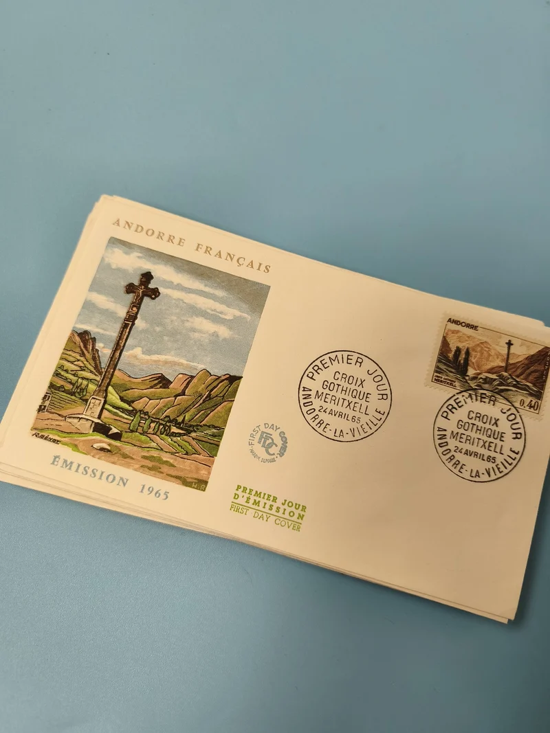 Enveloppe FDC Andorre Français 1965 Croix Gothique Meritxell premier jour