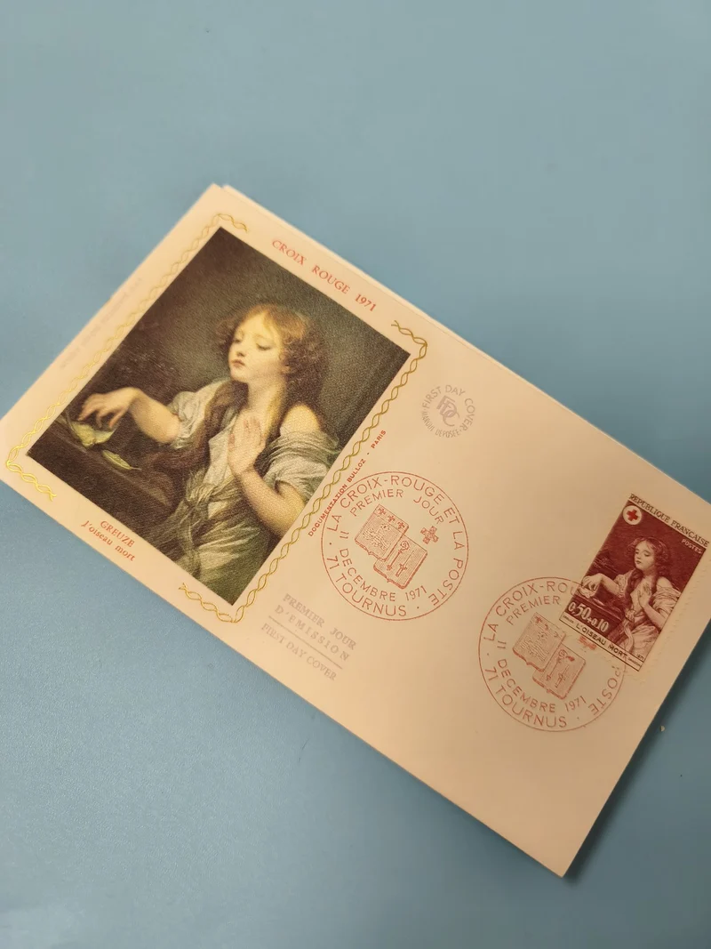 Enveloppe premier jour Croix-Rouge 1971, illustration Greuze, oblitération FDC