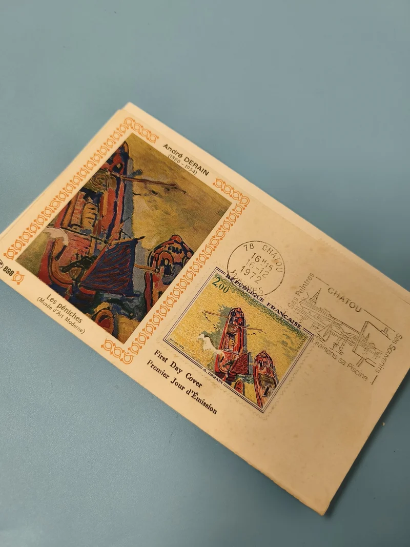 Enveloppe premier jour d?émission FDC André Derain Les Péniches oblitérée