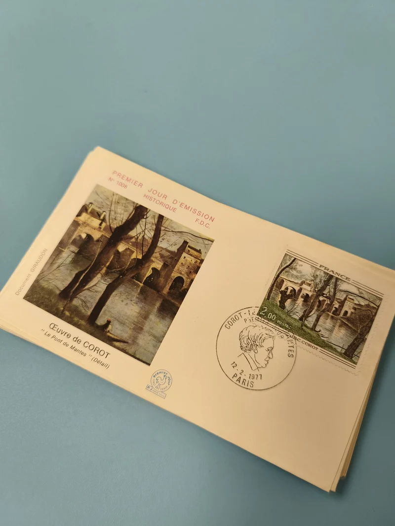 Enveloppe FDC Premier Jour d?Émission Corot 1971 timbre illustré paysage