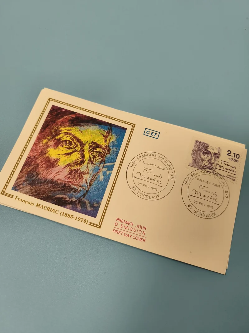 Enveloppe FDC Premier Jour François Mauriac 1985 Bordeaux timbre illustré