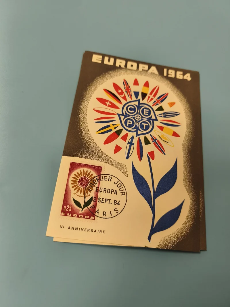 Enveloppe premier jour FDC Europa 1964 CEPT fleur timbre 0,25 Paris (Ref 11)