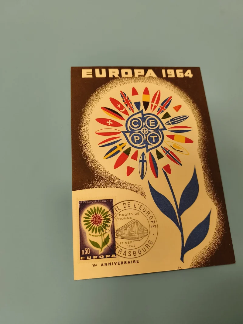 Enveloppe FDC Europa 1964 premier jour Strasbourg illustration fleur CEPT