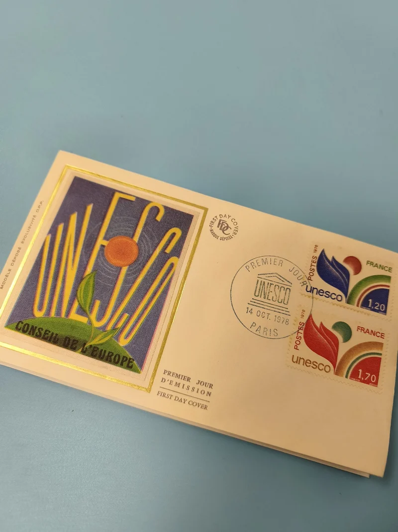 Enveloppe premier jour émission FDC UNESCO Conseil de l?Europe timbres Paris