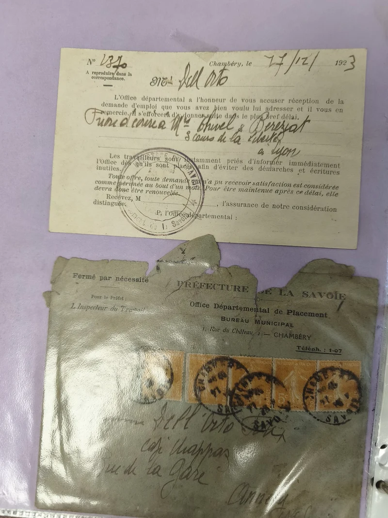 Ancienne enveloppe philatélie Préfecture Savoie 1923 timbres oblitérés