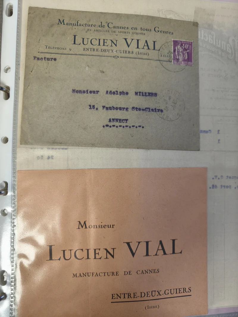 Lot anciennes enveloppes philatélie Lucien Vial Entre-Deux-Guiers Isère vintage