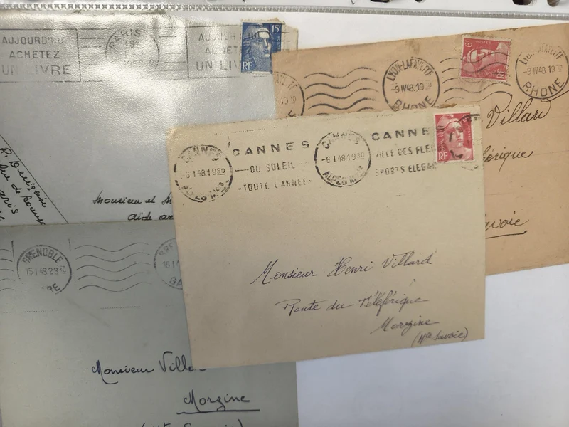 Lot anciennes enveloppes philatélie oblitérées France années 1930 collection