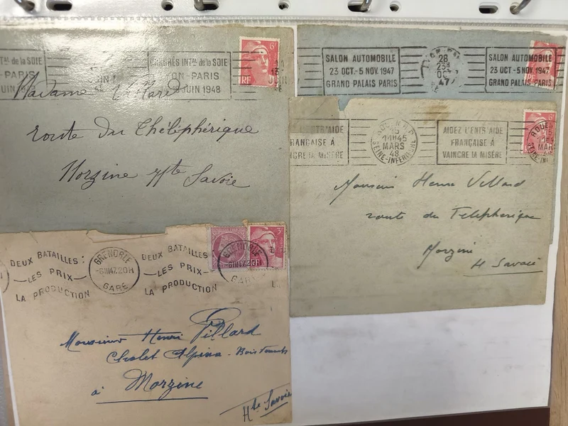Lot anciennes enveloppes philatélie France années 1940 cachets illustrés collect