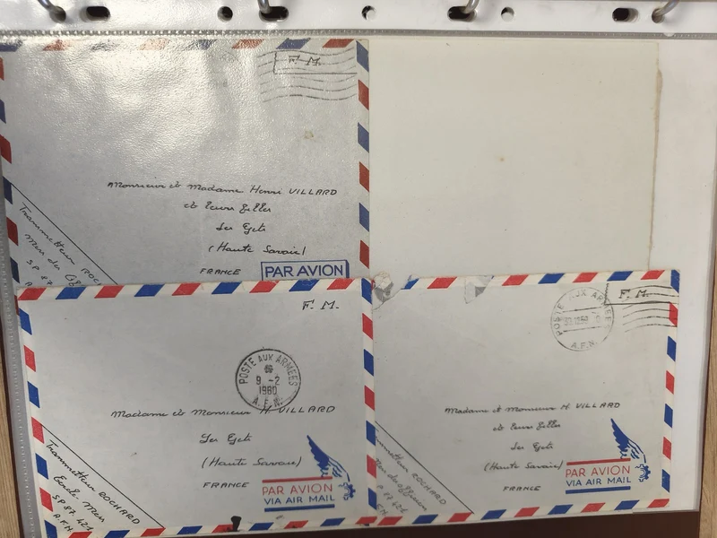 Lot anciennes enveloppes philatélie Par Avion années 1960 armée française