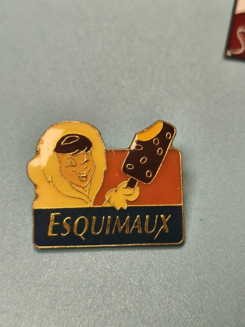 Vintage pin's Esquimaux glacé publicitaire émaillé, collection années 80-90