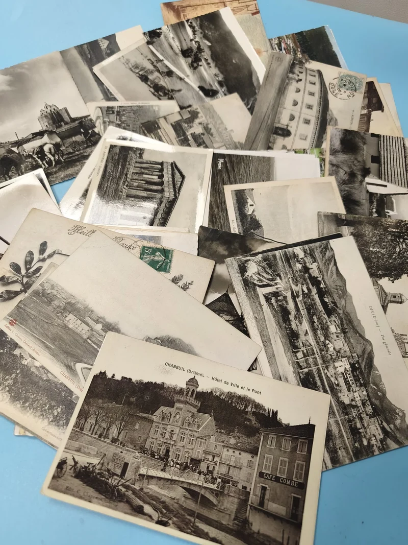 Lot cartes postales anciennes CPA divers lieux France vintage noir et blanc