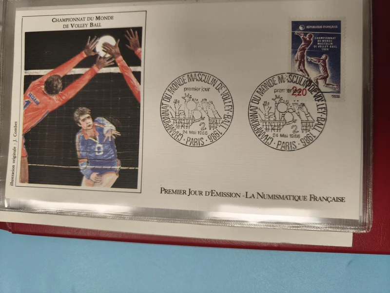 Enveloppe FDC Premier Jour Volley Ball 1986 illustration sport timbre France