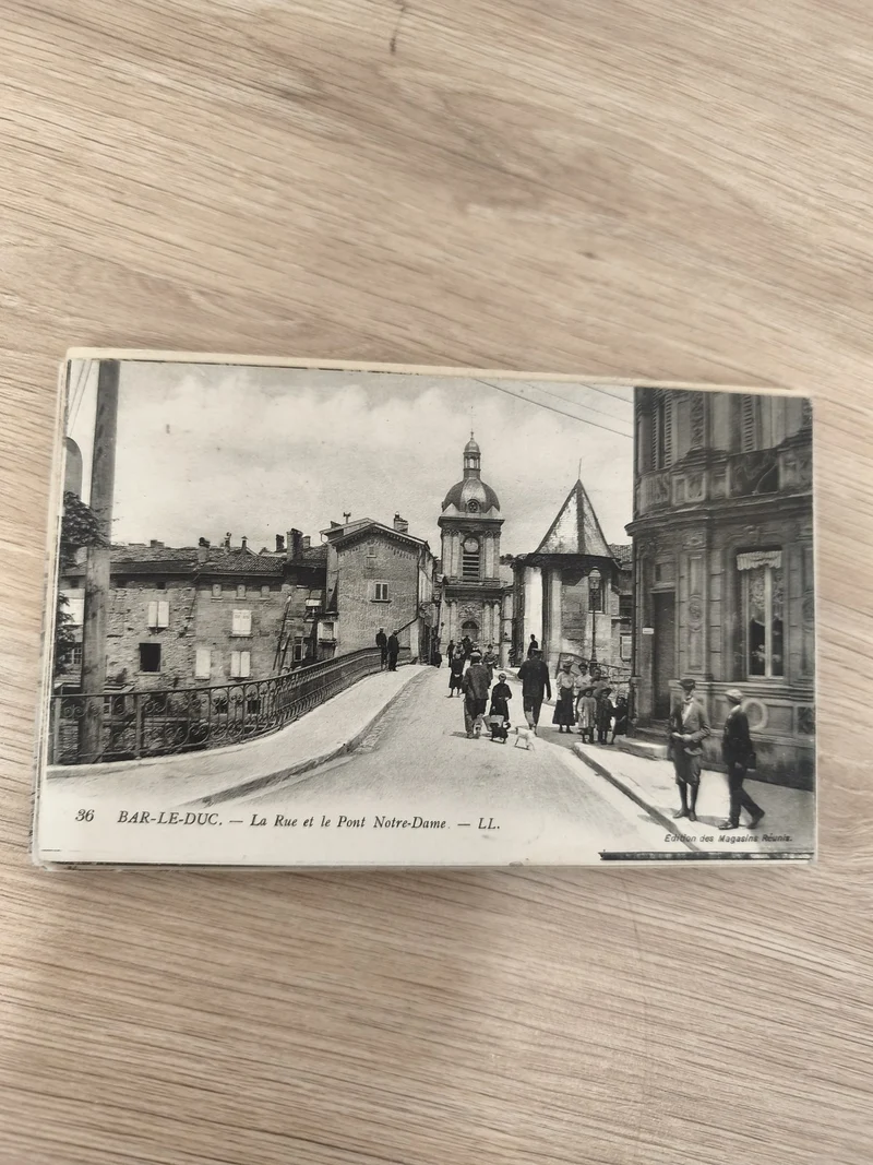 Ancienne carte postale Bar-le-Duc Pont Notre-Dame LL noir et blanc vintage