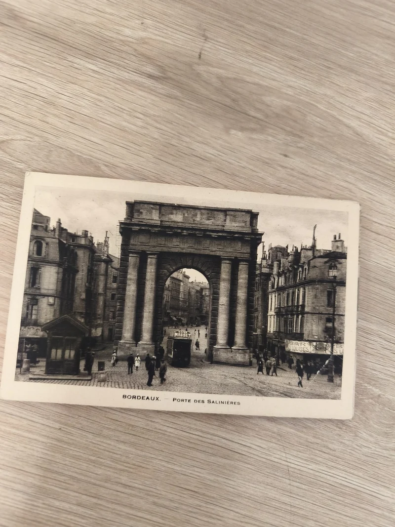 Ancienne carte postale Bordeaux Porte des Salinières tramway vintage CPA