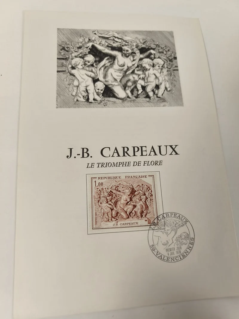 Timbre France J.B. Carpeaux Le Triomphe de Flore 1,00F oblitéré, illustration