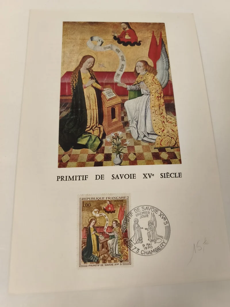 Timbre France Primitif de Savoie XVe Année 1970 oblitéré, carte illustrée