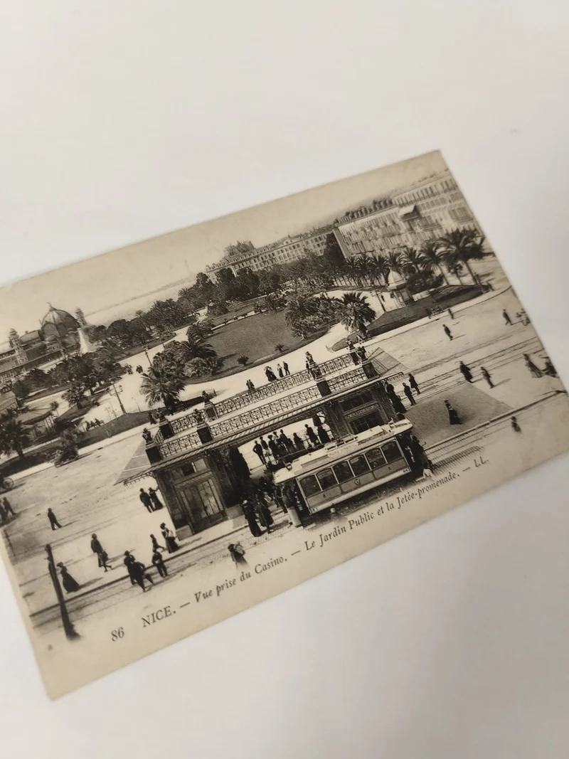 Carte postale ancienne Nice Vue Casino Jardin Public Jetée promenade tramway