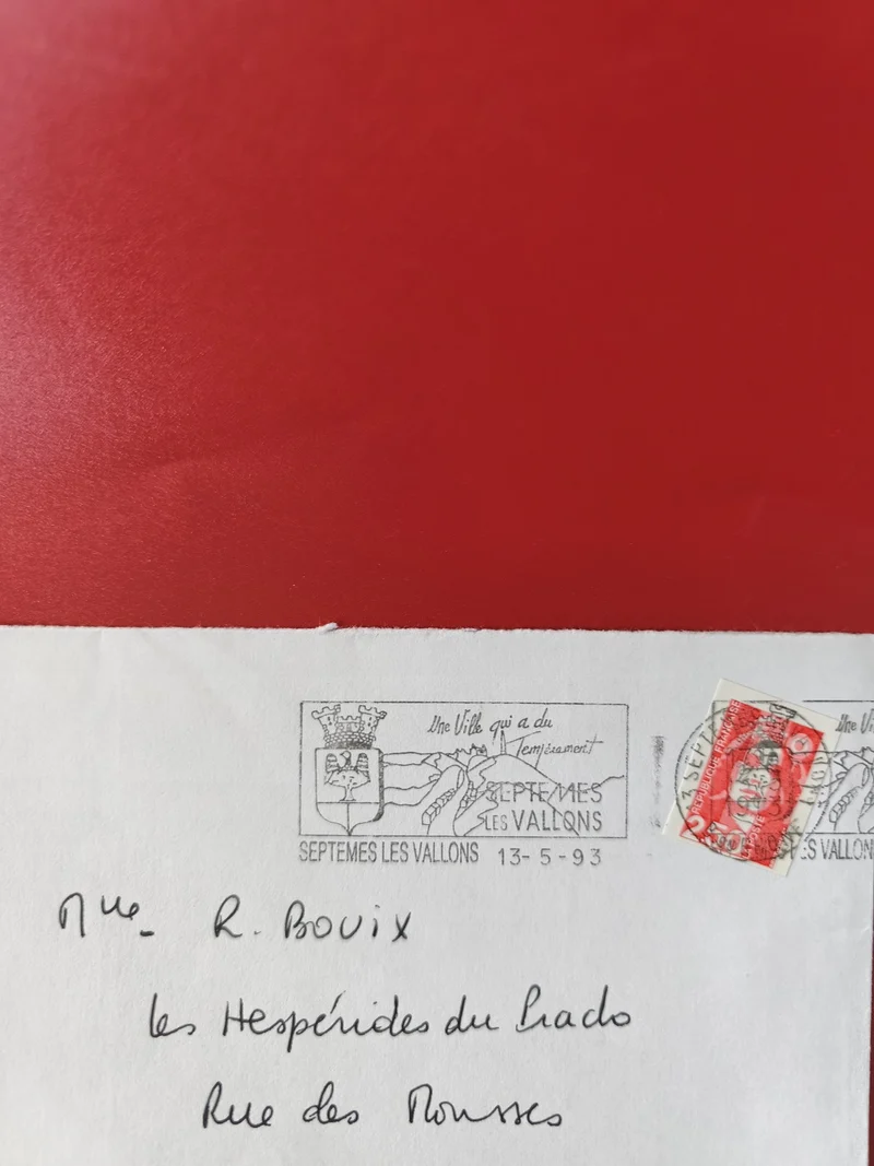 Enveloppe timbrée Septèmes-les-Vallons 1993 oblitération rouge cachet postal