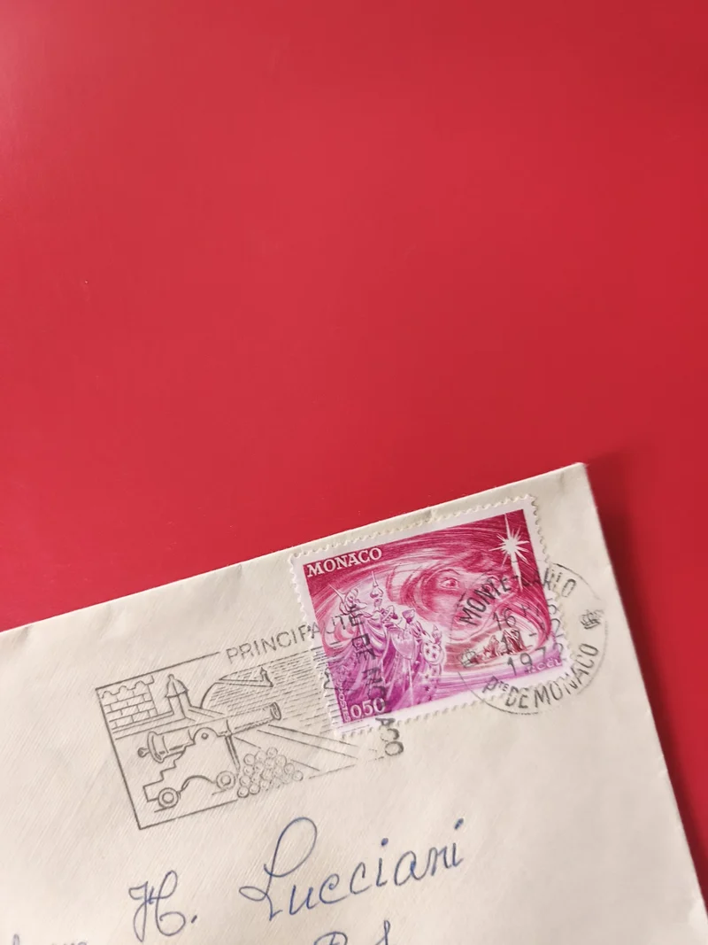 Enveloppe timbrée Monaco, oblitérée, motif illustré, cachet visible philatélie