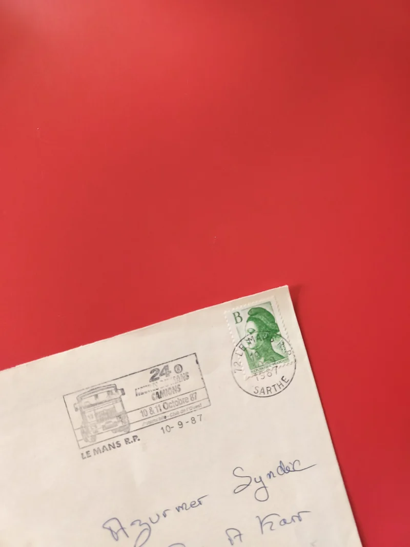 Enveloppe philatélie timbre Marianne verte oblitérée Le Mans 1987