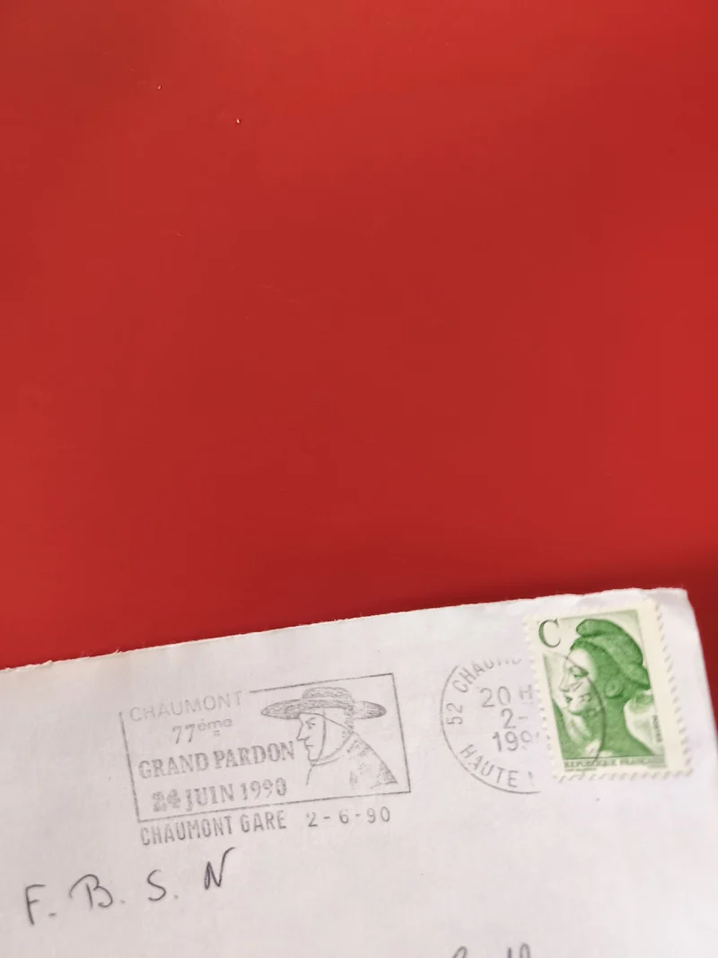 Enveloppe philatélie oblitérée Chaumont 1990 timbre Marianne vert