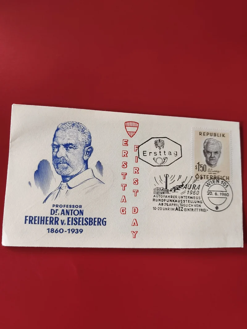 Enveloppe philatélie premier jour Dr. Anton Eiselsberg timbre Autriche 1960