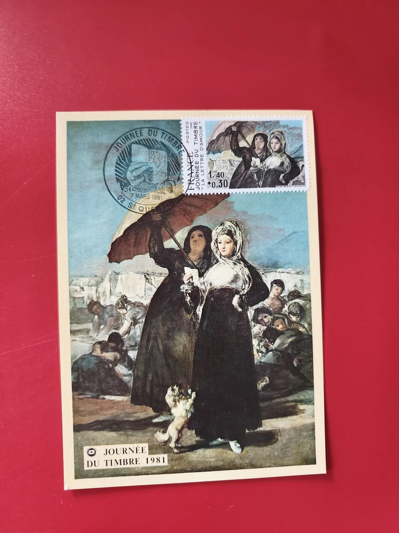 Carte postale philatélie Journée du Timbre 1981 avec timbre oblitéré