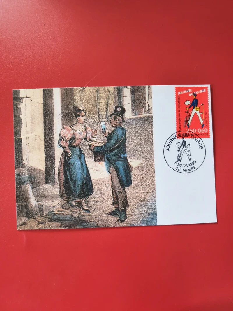 Carte postale philatélie illustrée oblitérée Journée du Timbre Nîmes 1993
