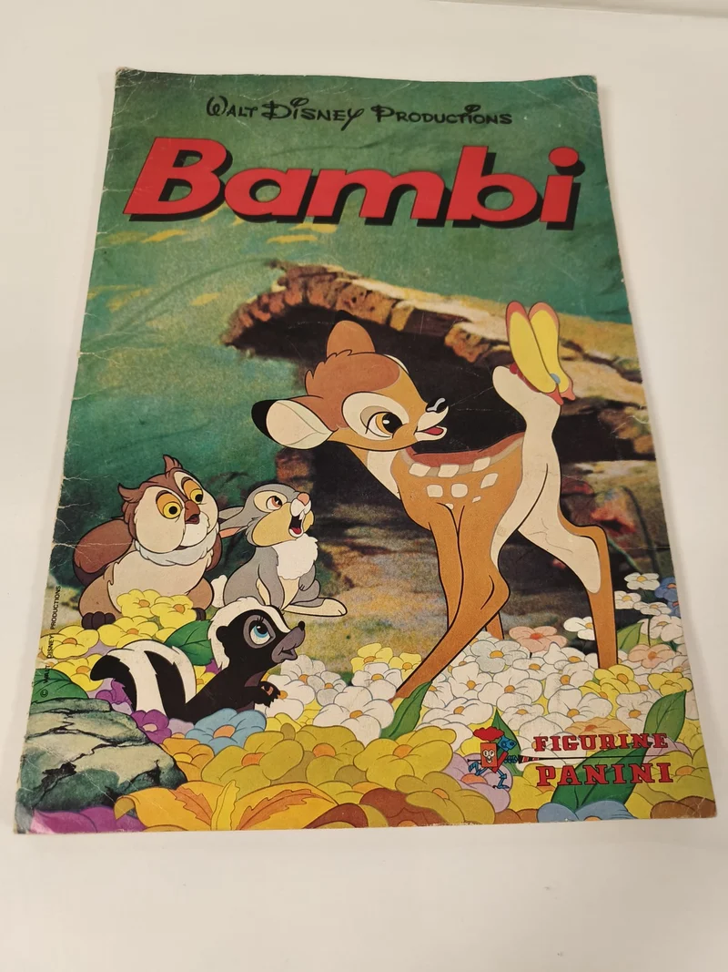 Vintage album Panini Bambi incomplet Walt Disney, couverture colorée collection