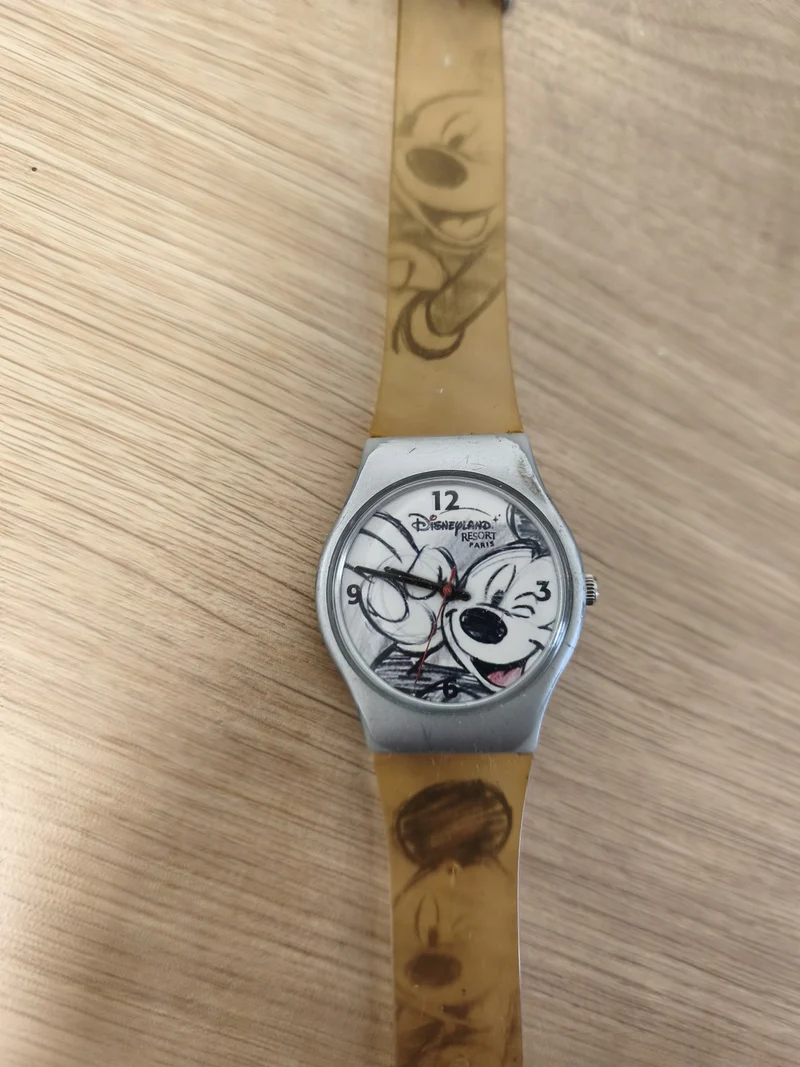 Montre Disneyland Paris Disney avec motif Mickey, bracelet translucide, d'occasi
