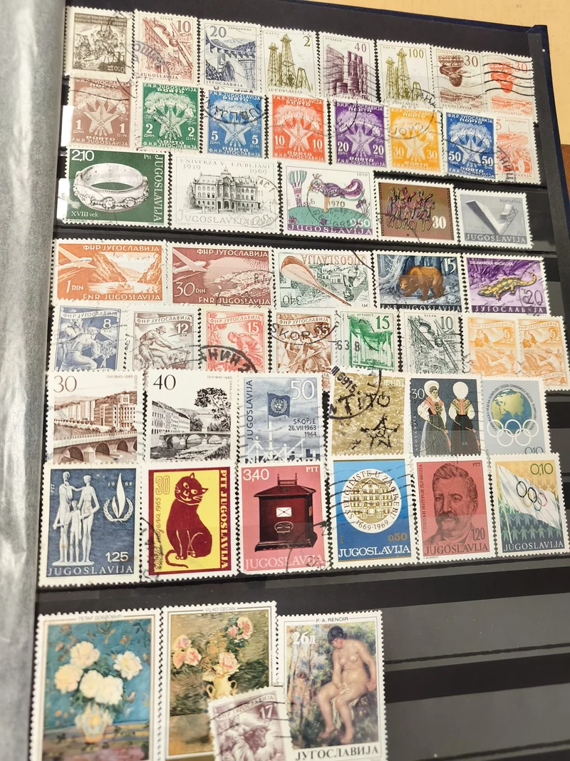 Lot de timbres Yougoslavie thématiques animaux, art, architecture, oblitérés