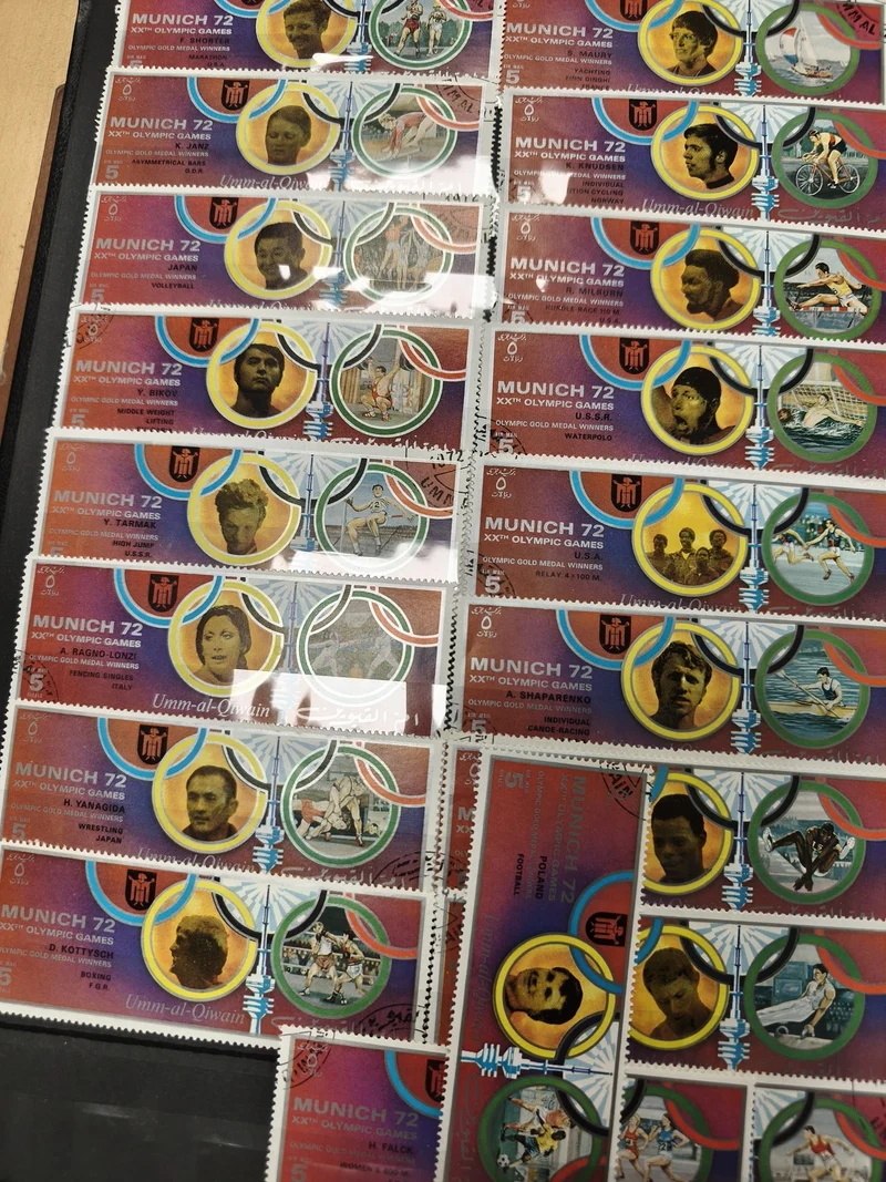 Lot de timbres Munich 72 Jeux Olympiques, thèmes sportifs, multicolores