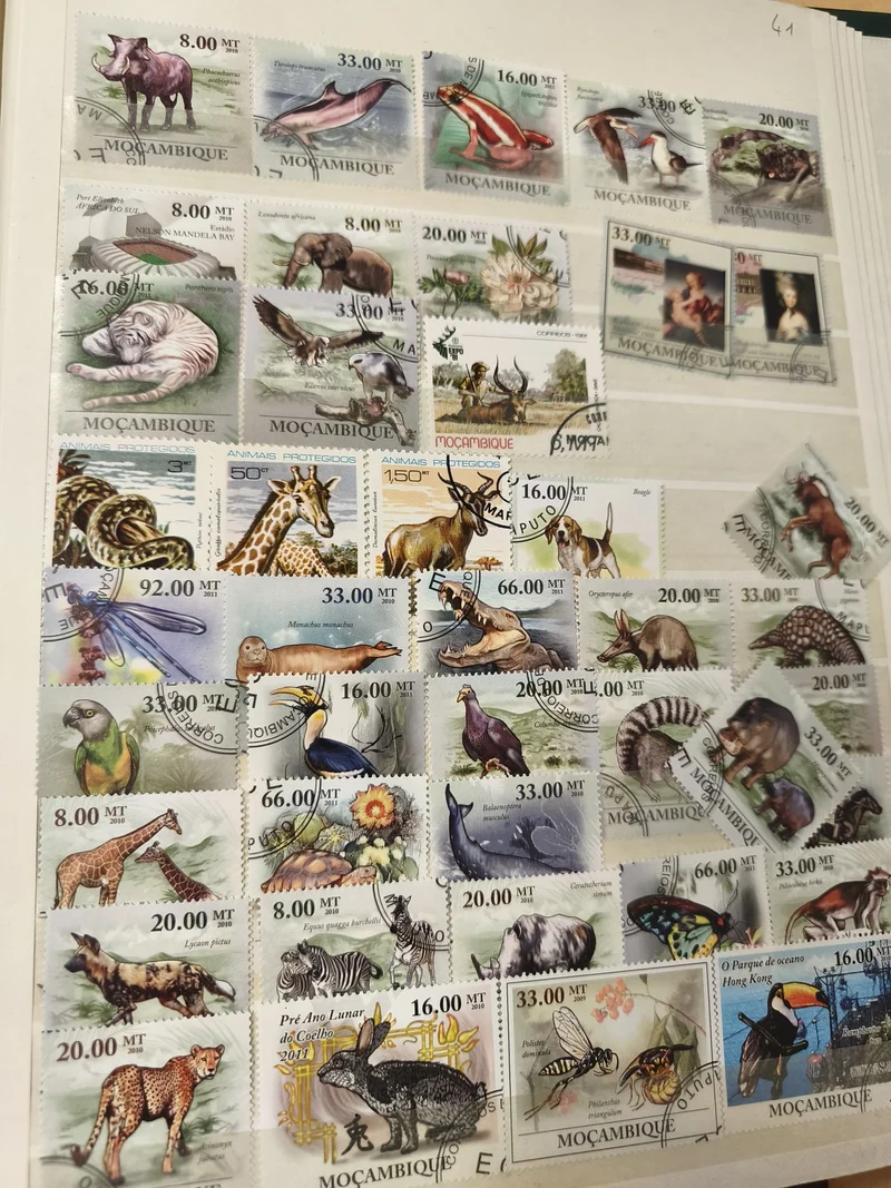Lot de timbres Mozambique animaux et nature, thématiques variées (support non in