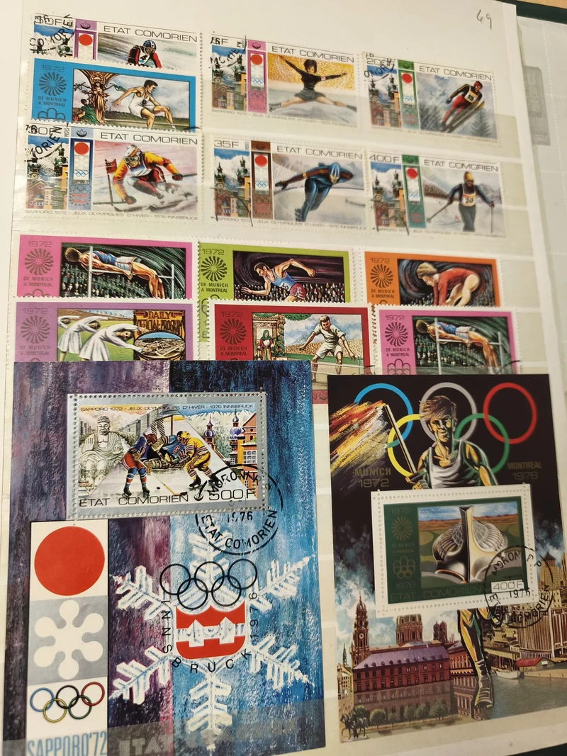 Lot de timbres Etat Comorien Jeux Olympiques sports divers multicolores oblitéré