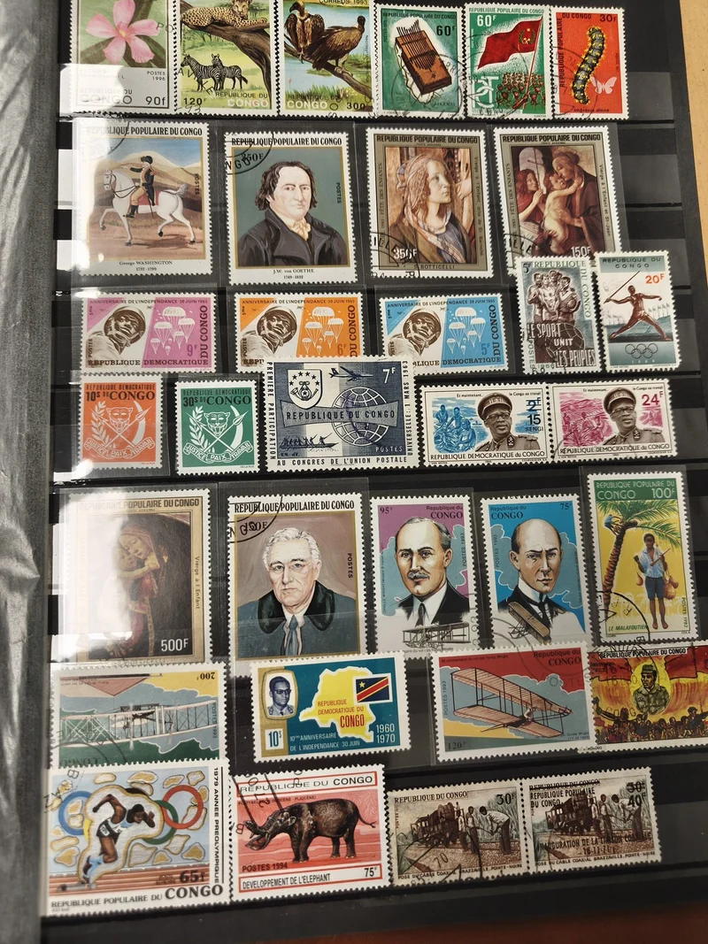 Lot de timbres République du Congo, thématiques variées, multicolores, oblitérés